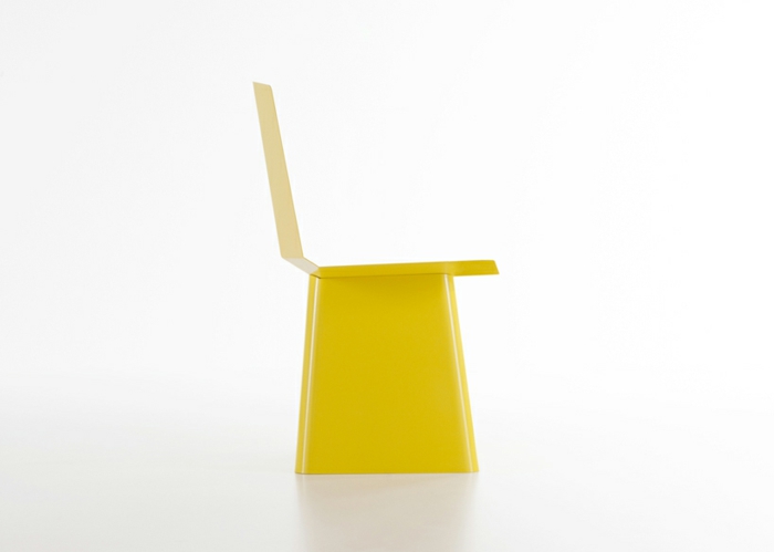 designermöbel origami stuhl linito gelb seitenansicht yu ito