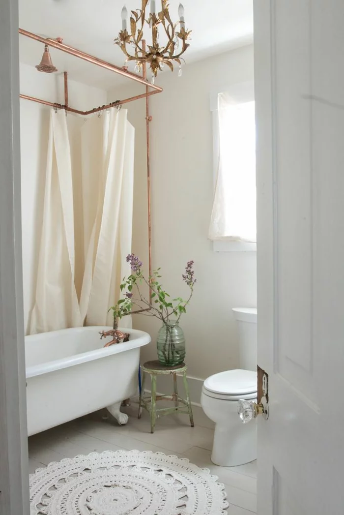 duscharmatur badezimmer gestalten und renovieren retro akzente kupfer