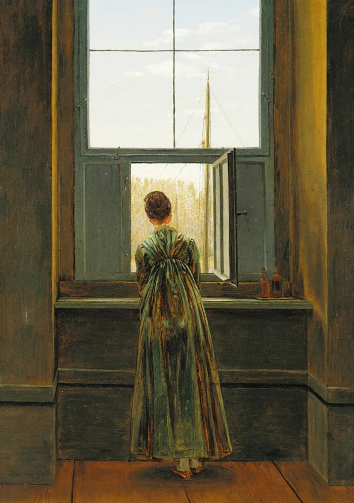 romantische Epoche in der Kunst Gemälde von Caspar David Friedrich Frau am Fenster 1822