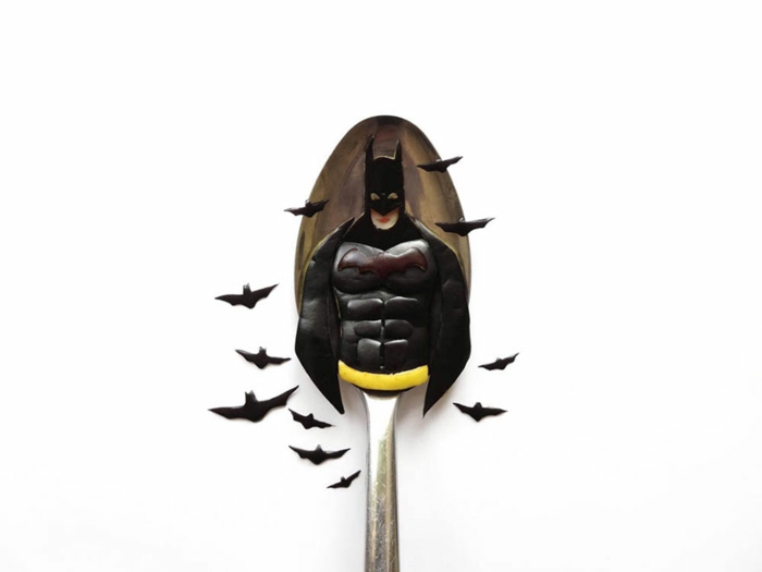 food art löffel batman