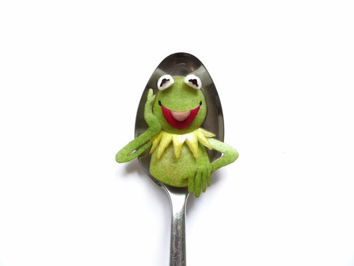 food art löffel kermit frosch