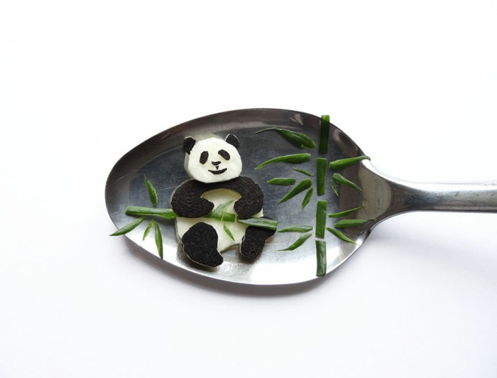 eat art löffel panda bambus