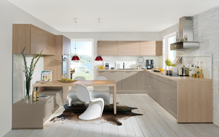nolte küchen fellteppich modernee esstisch coole weiße stühle