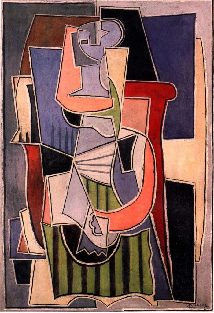 picasso cubismus merkmale Woman sitting in an armchair 1920