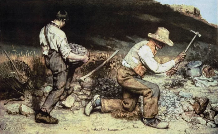 Realismus Kunst - Leinwand Steinbrecher von Gustave Courbet