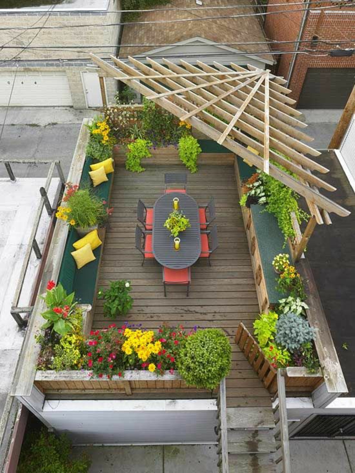  terrassenbepflanzung möbel und balkonpflanzen dachterrasse gestalten