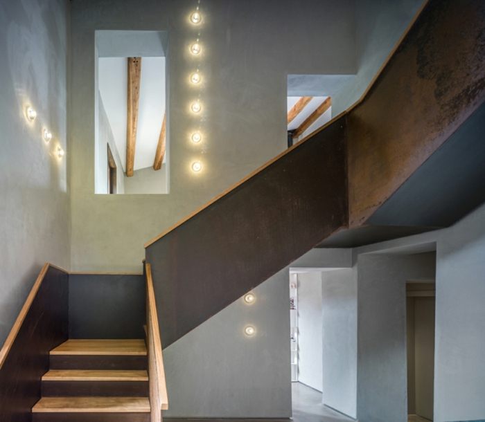 traumhaus bauen minimalistische treppe beton