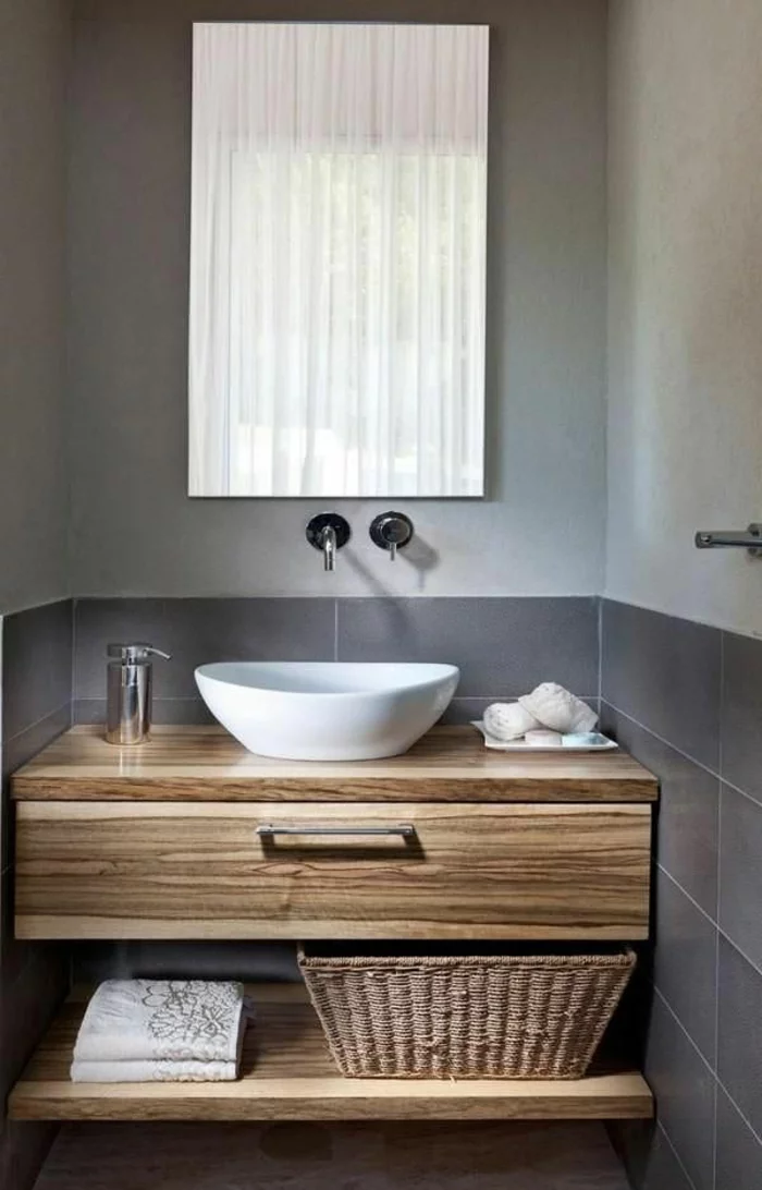 waschtisch holz rustikale badezimmer ideen