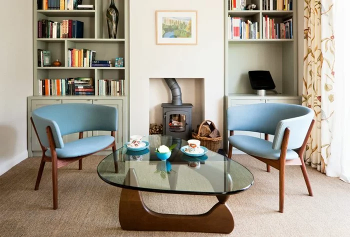 50er jahre möbel blaue sessel sofas moderne interpretation