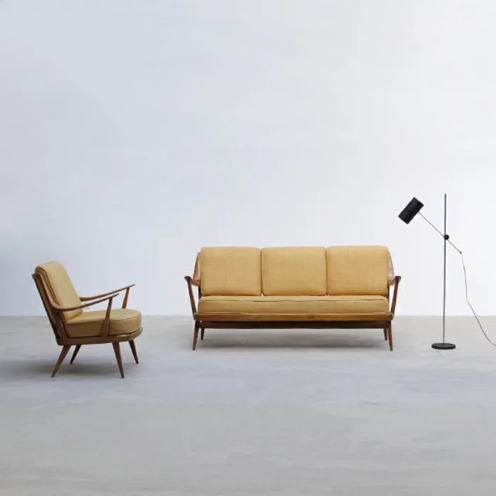 50er jahre möbel sofa sessel gepolstert marked knoll