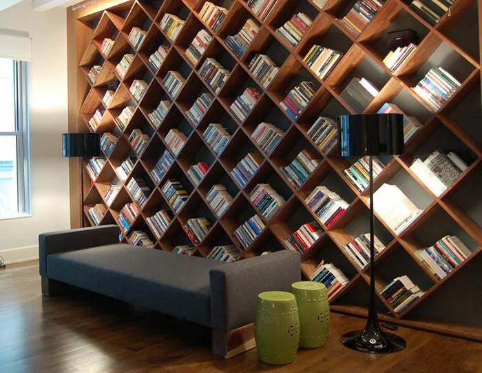 Bücherregale schnecke diagonal