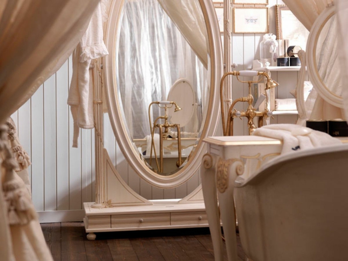 badezimmer gestalten spiegel antique badezimmermöbel