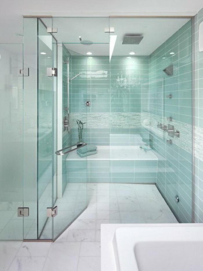 bodengleiche ebenerdige dusche moderne duschkabine glastüren