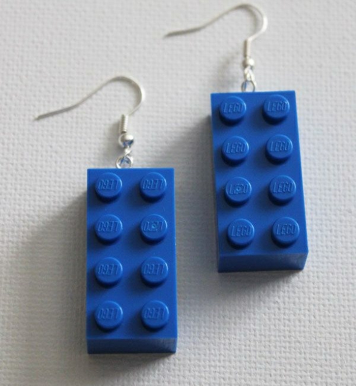 diy projekte lego steine ohringe selber machen blau