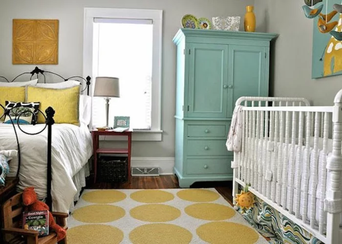 einrichtungstipps bodenbelag gelber teppich verlegen babyzimmer