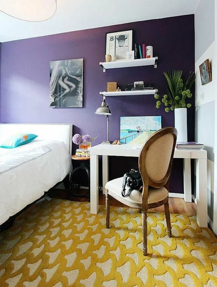 einrichtungstipps bodenbelag gelber teppich verlegen schlafzimmer