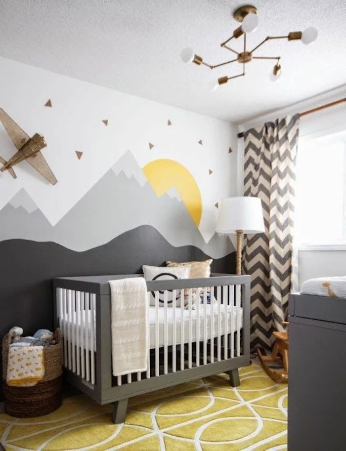 einrichtungstipps bodenbelag gelber teppich verlegen wandgestaltung babyzimmer