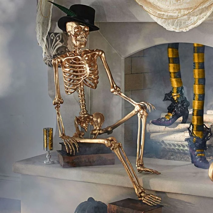 halloween ideen mit skeletten gruselige stimmung schaffen