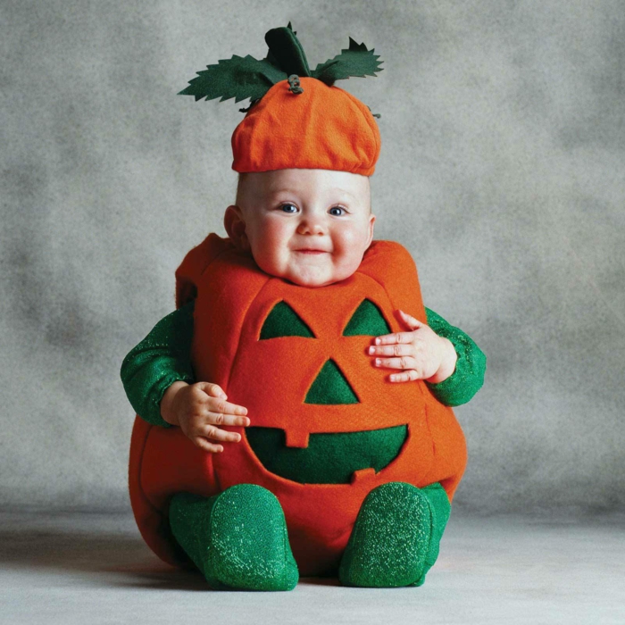 halloween kostüme babys kürbis kostüm