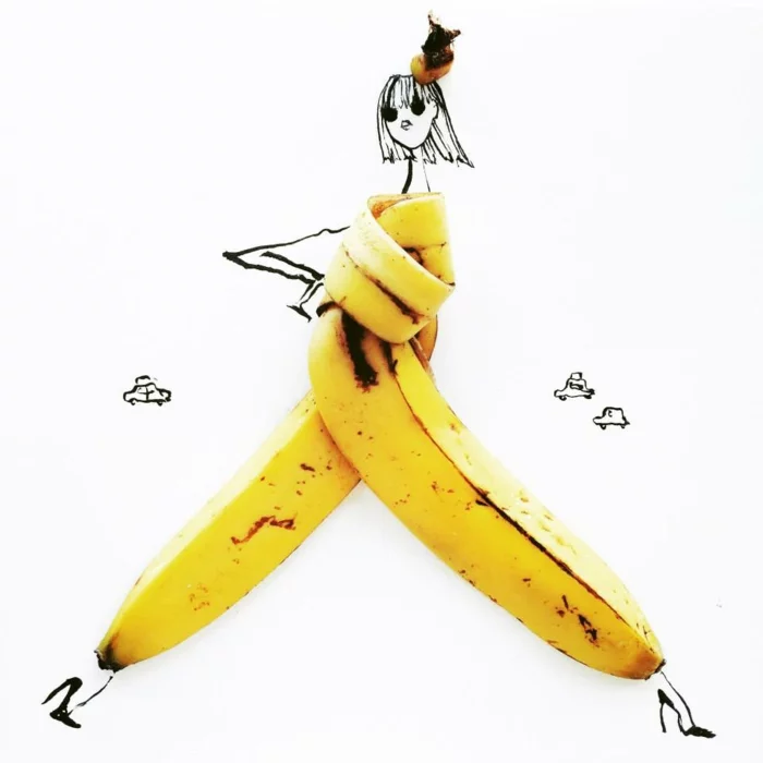illustratore Gretchen Roehrs fashion illustrationen banane schale