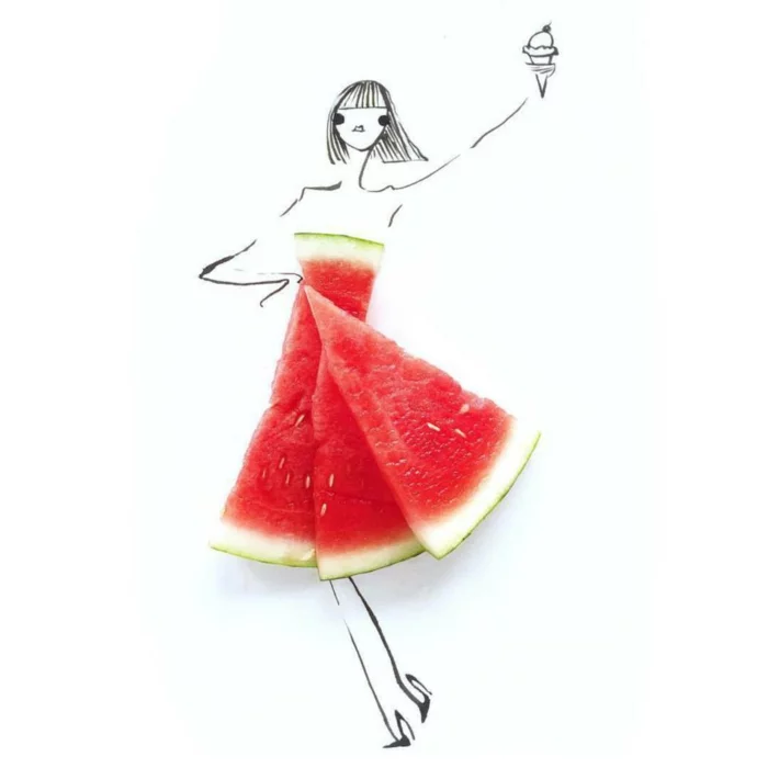 illustratoren Gretchen Roehrs fashion illustrationen wassermelone