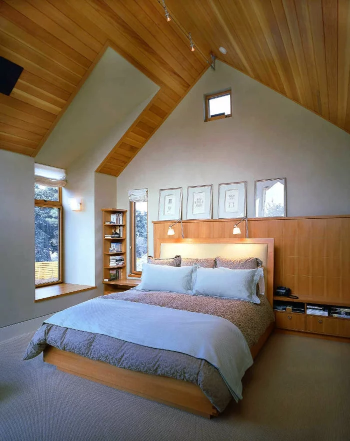 innendesign dachgeschoss ideen schlafzimmer gestalten schöne texturen