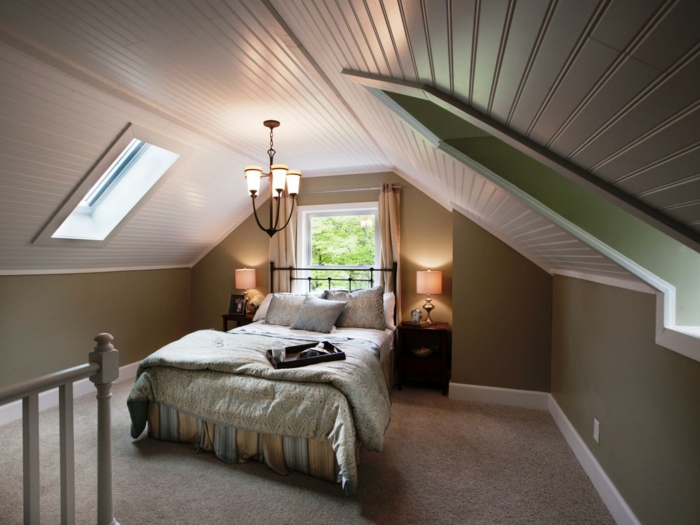 innendesign ideen dachgeschoss einrichten kleines geräumiges schlafzimmer