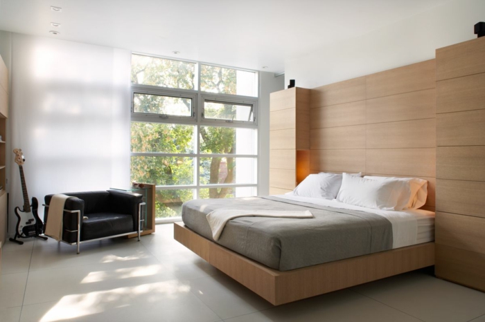 kleine zimmer einrichten gemütliches schlafzimmer deckenbeleuchtung panoramafenster