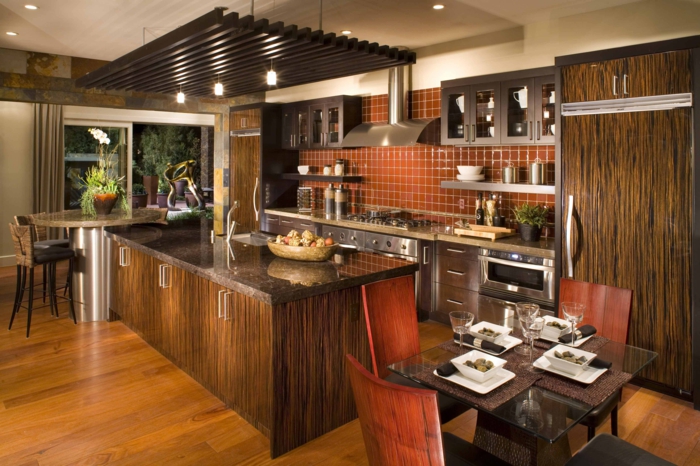küchenstühle schöne texturen kücheninsel essbereich gestalten
