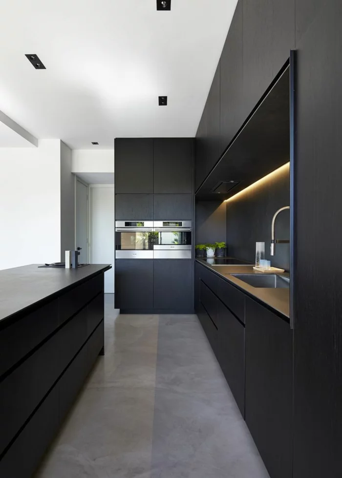 modulküchen singleküchen moderne kücheneinrichtung küchenschränke schwarz