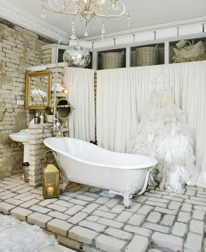 raumgestaltung badezimmer vintage bad badewanne