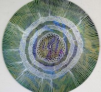 Kunstvolle Schallplatte Mandalas als farbenfrohe Wanddekoration