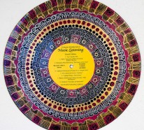 Kunstvolle Schallplatte Mandalas als farbenfrohe Wanddekoration