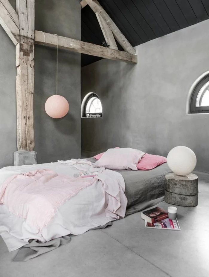 schlafzimmer gestalten farbe wandfarbe rosa farbgestaltung ideen