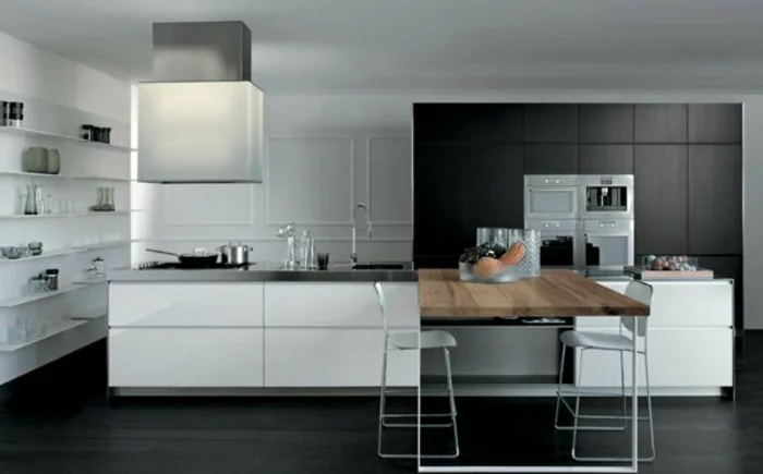 stilvolle modulküchen küchen design esstisch holz oberfläche