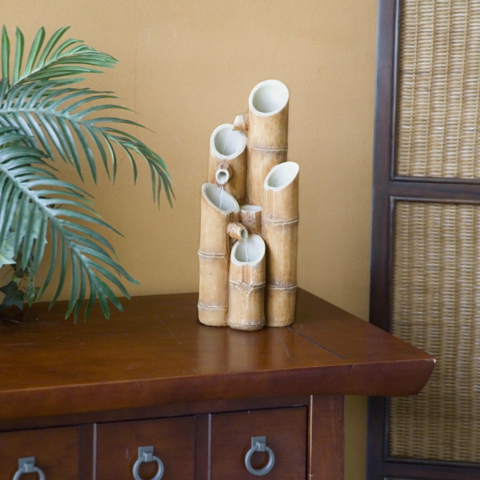 deko brunnen dekorativ tischdeko bambus mini