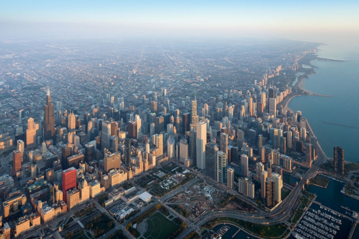 Chicago Sehenswürdigkeiten downtown vogelperspektive architekturbiennale