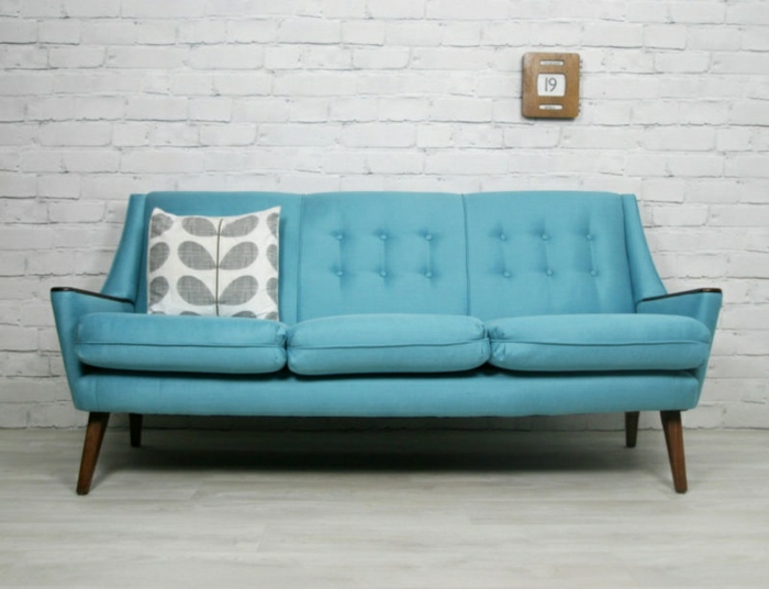 Dänisches Design blaues sofa hygge stil