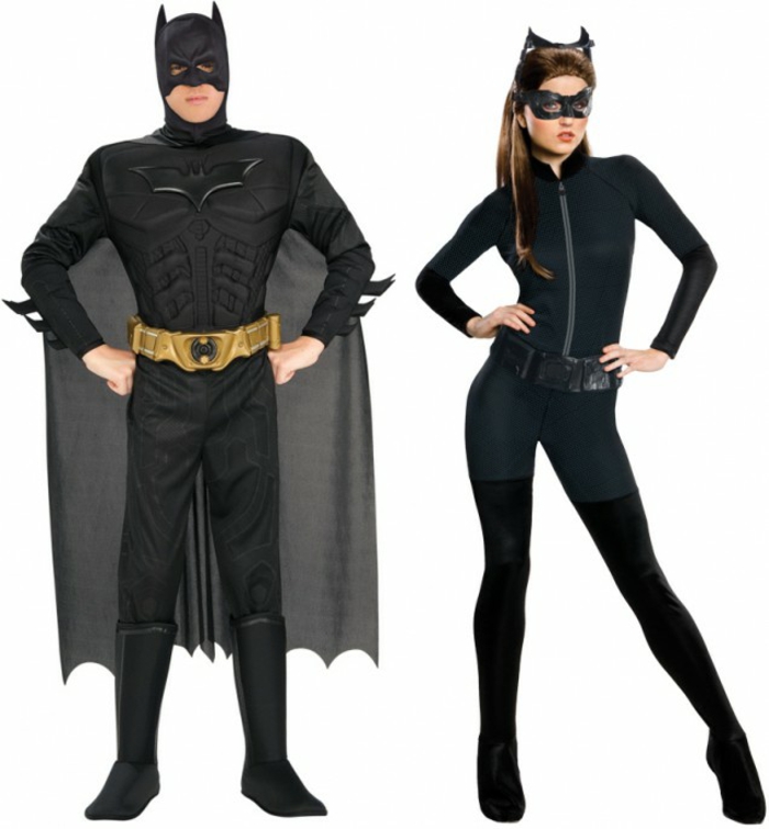 Halloween Kostüme selber machen batman und catwoman