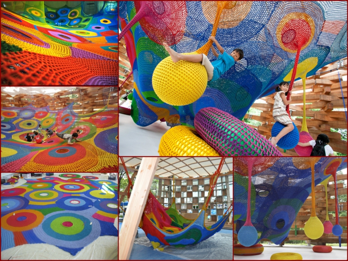 Künstlerin Toshiko Horiuchi Mac Adam kinderspielplatz aus strickwaren