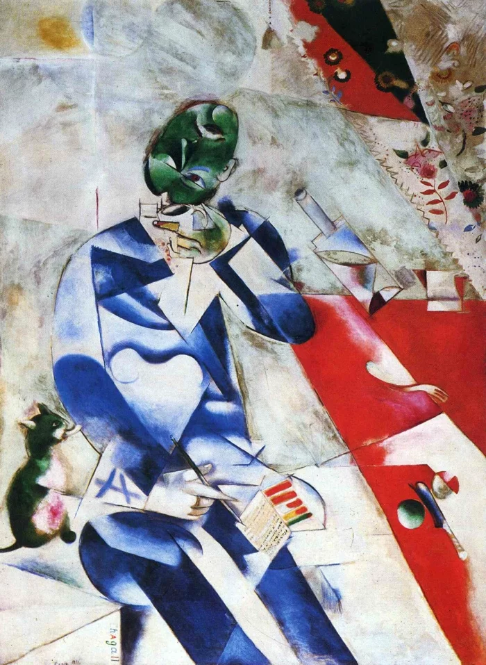 Marc Chagall Werke der Dichter oder halb vier