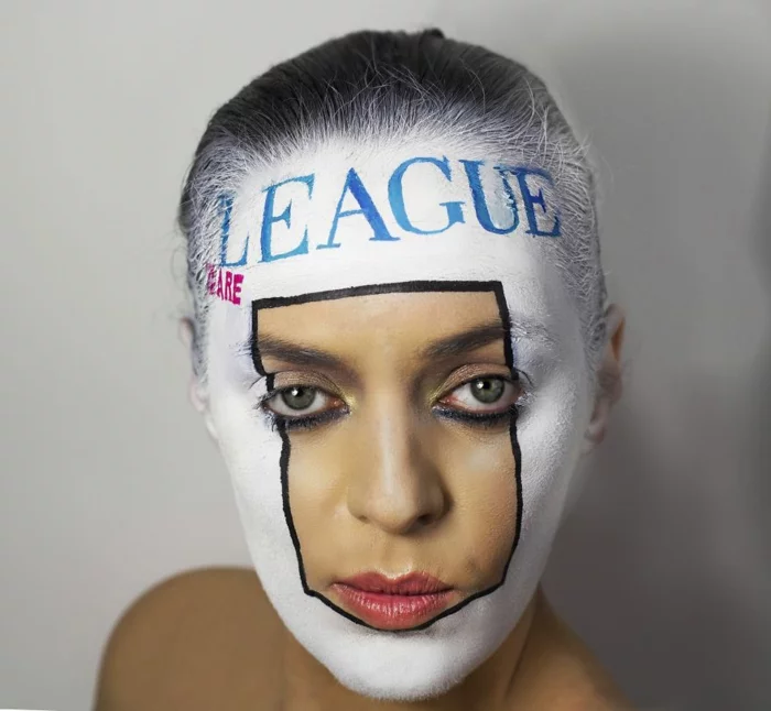 Natalie Sharp album cover human league gesicht schminken