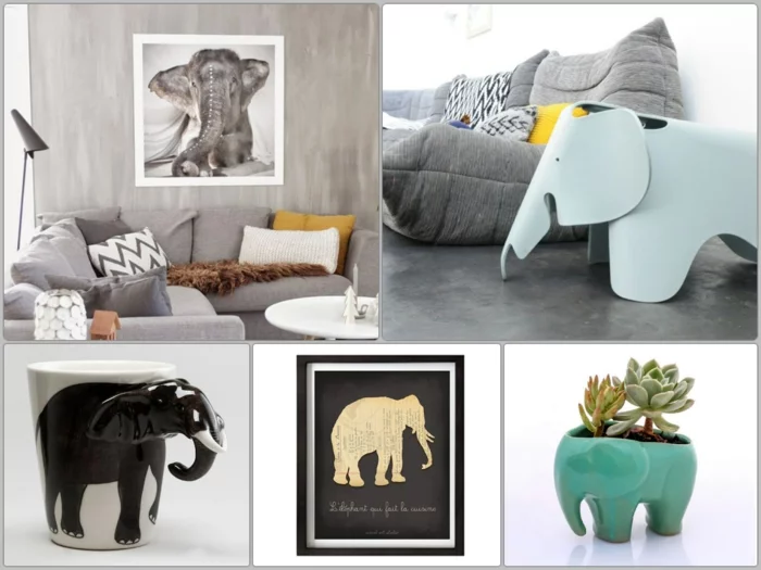 dekorieren und kreativ gestalten mit elefanten figuren