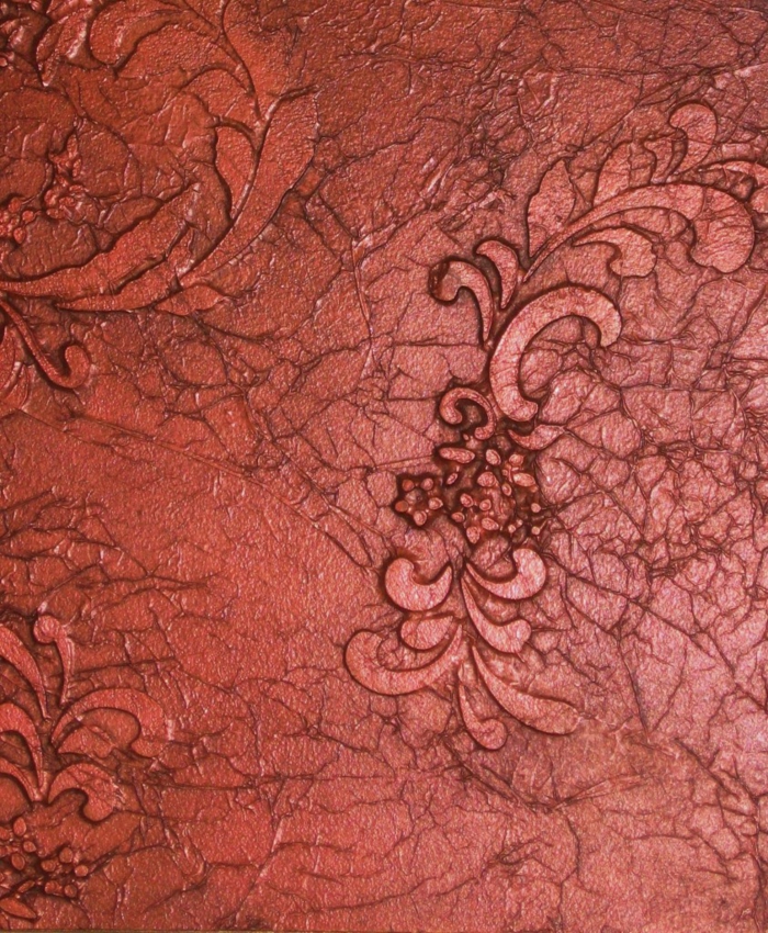 diy wohnideen wandgestaltung wandfarbe relieffarbe rot florale muster