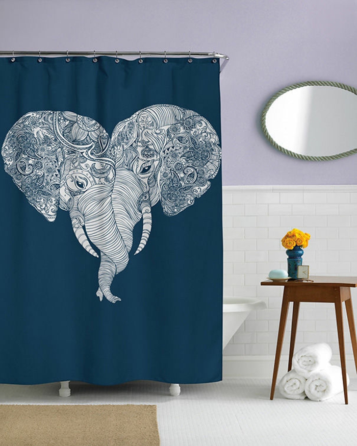 elefanten figuren duschvorhang mit deko elefant