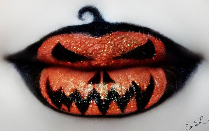 halloween schminktipps von eva pernas lippen schminken kürbis