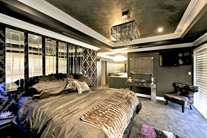 ideen für schlafzimmer deckengestaltung gesimse luxuxriöses innendesign