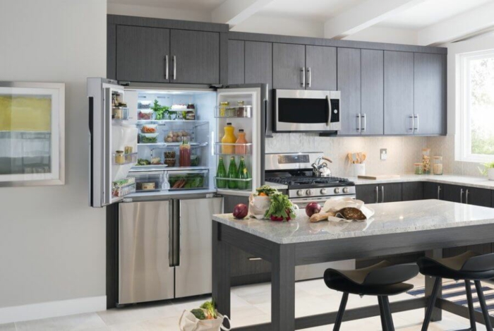 küchenmöbel große kühlschränke mit gefrierfach modelle