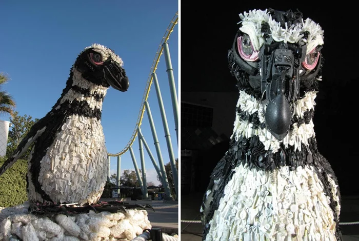 plastik kunst kreative statuen pinguine