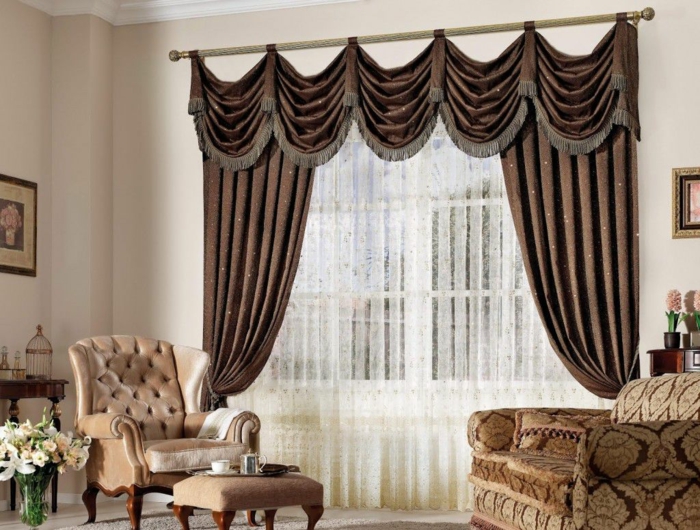 What Color Goes With Brown Curtains For Living Room